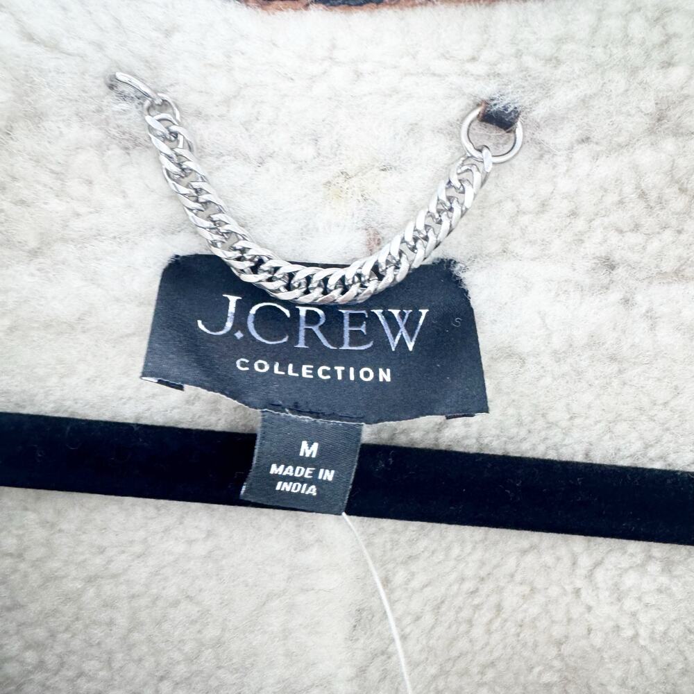 J. Crew Collection Lamb Leather Lamb Shearling Moto Jacket Black Size M NWT - Picture 9 of 16